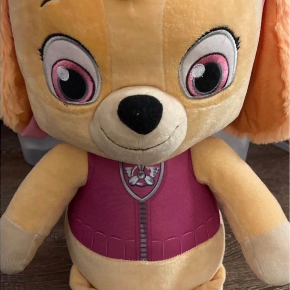 Plush Dog Toy with Pink Vest